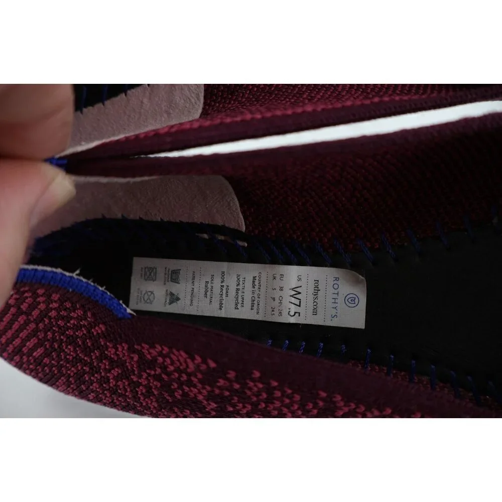 Rothy's The Flat Women's Size 7.5 Fig Python Purple Round Toe Ballet NO INSOLES